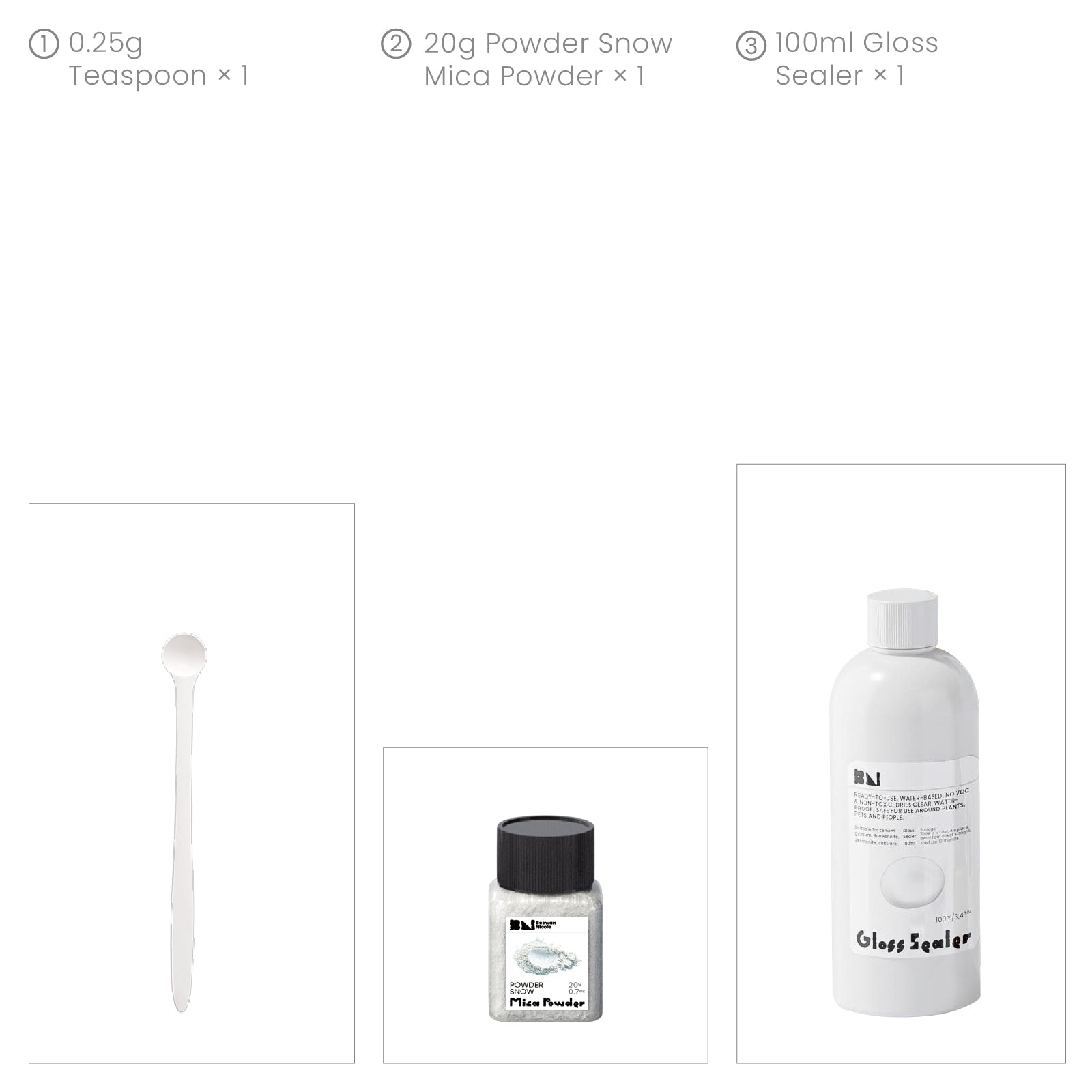 Glitter Colorable Acrylic Gloss Sealer Varnish With Mica Powder Kit-4 Of Crystal Forest Colors