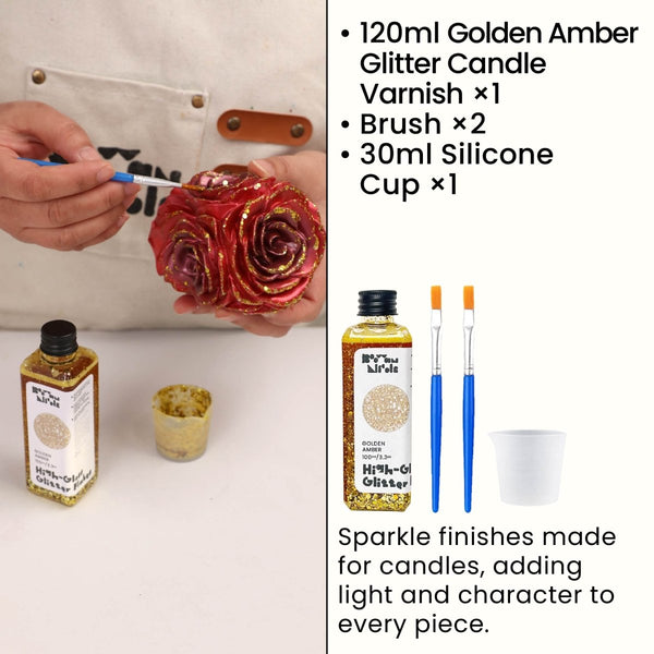 طقم ملمع شموع برق العقيق الذهبي