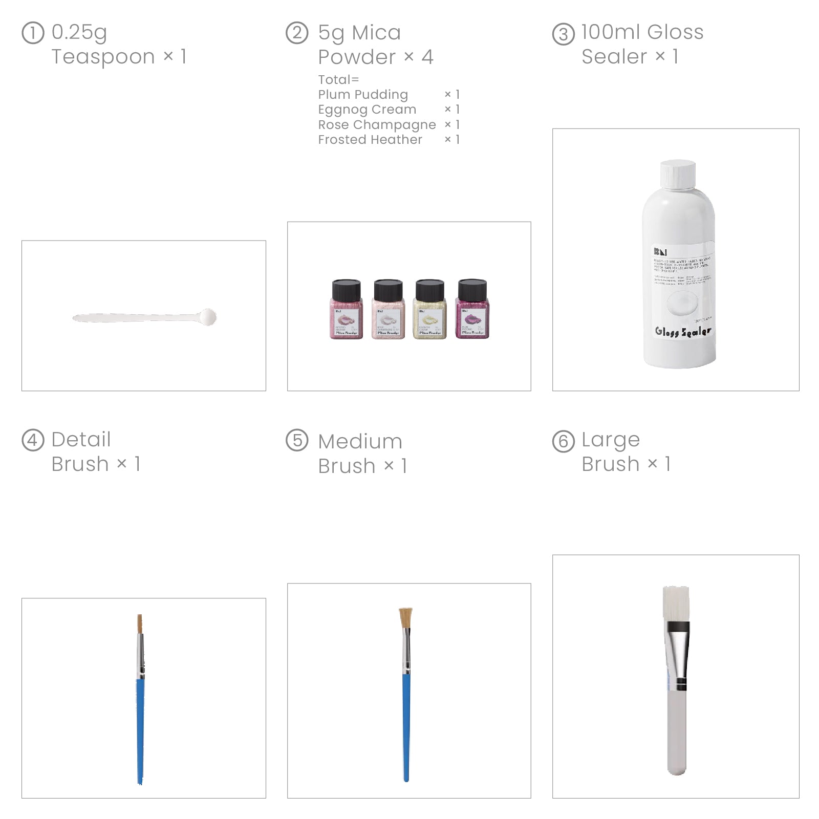 Kit de Vernizes Seladores Acrílicos Brilhantes Coloríveis com Glitter e Pó de Mica — 4 Cores de Gala Vintage