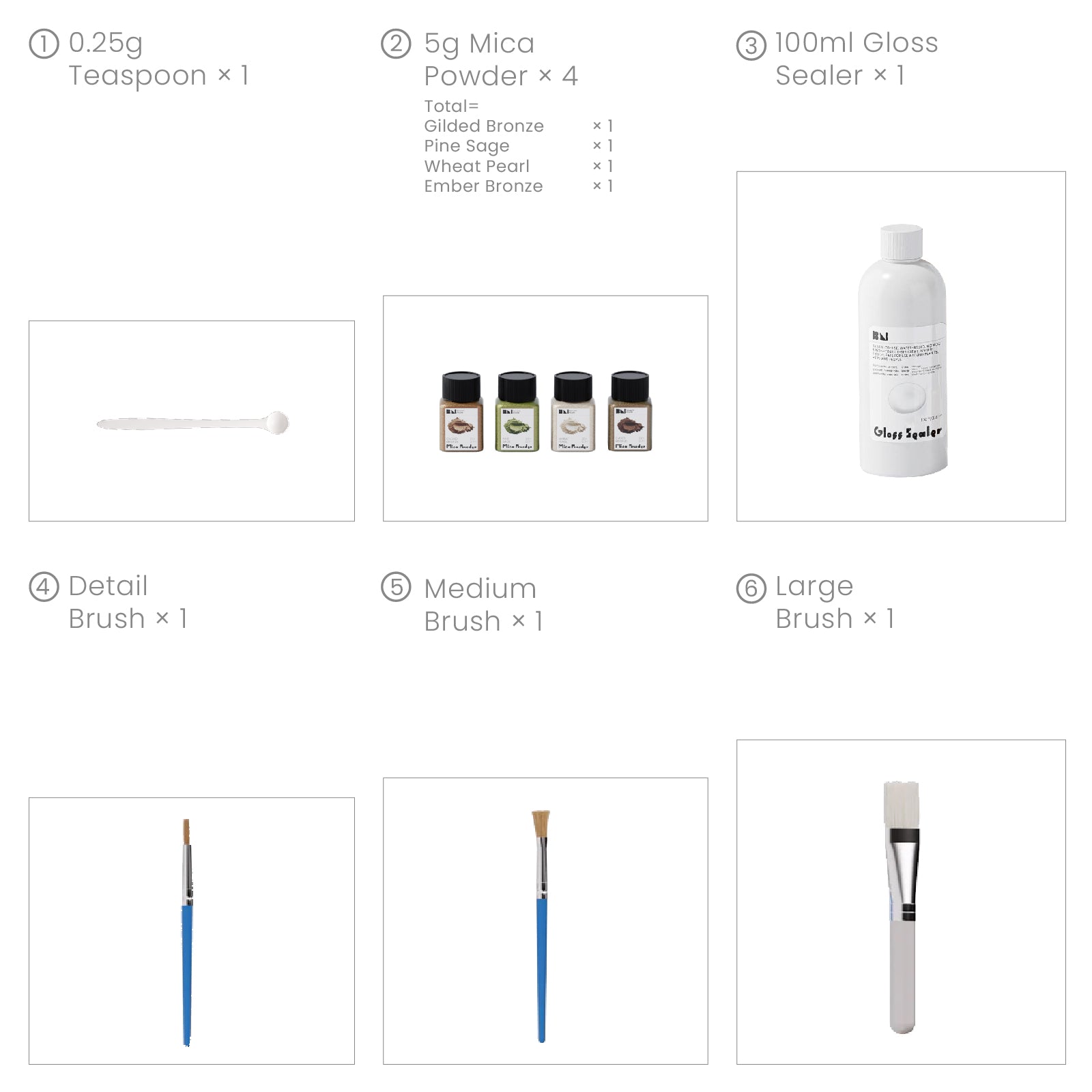 Glitter Colorable Acrylic Gloss Sealer Varnish With Mica Powder Kit-4 Of Christmas Forest Colors_ST93