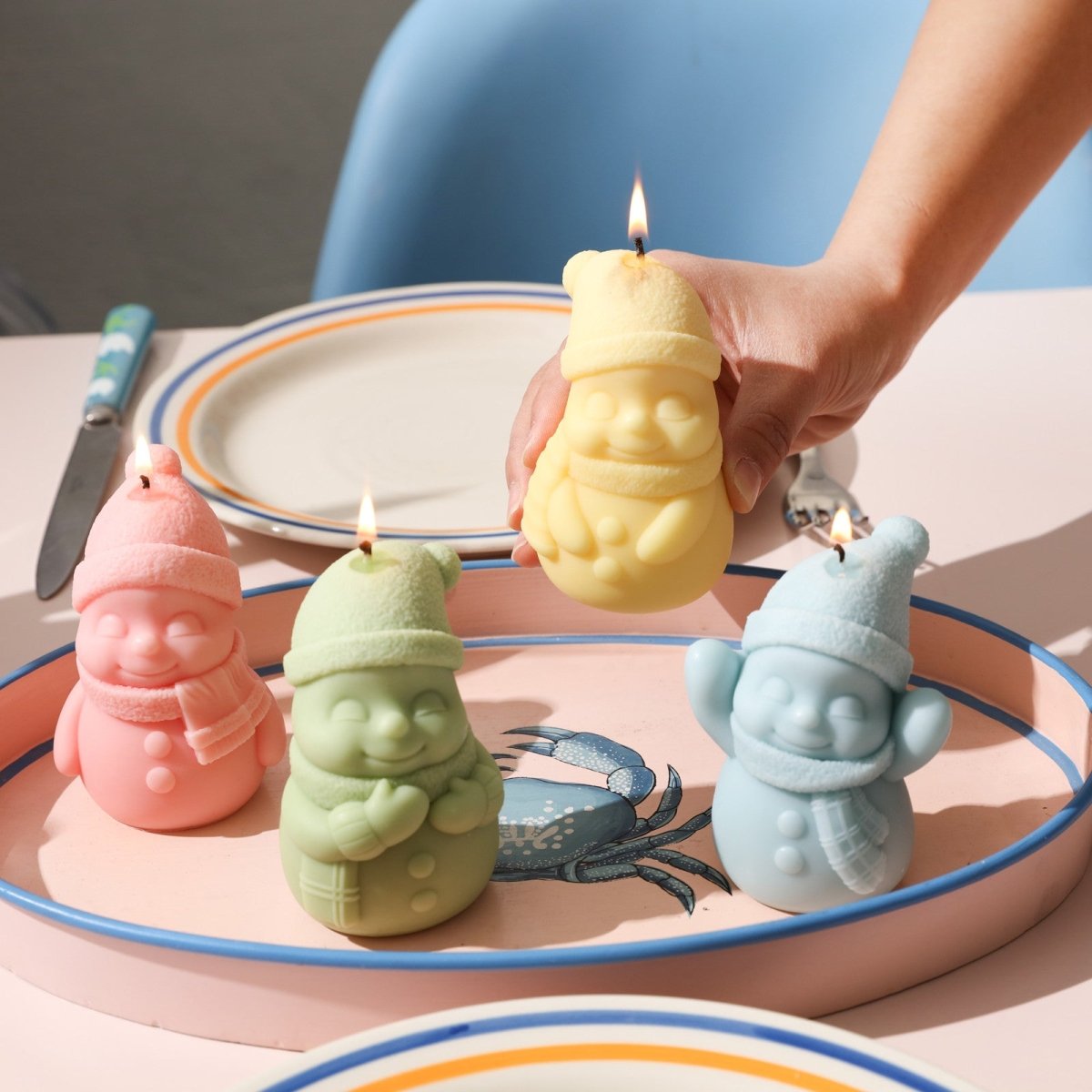 Gently Used Santa & Friend Candle Silicone Mold CollectionGently Used MoldLZ0615-Used