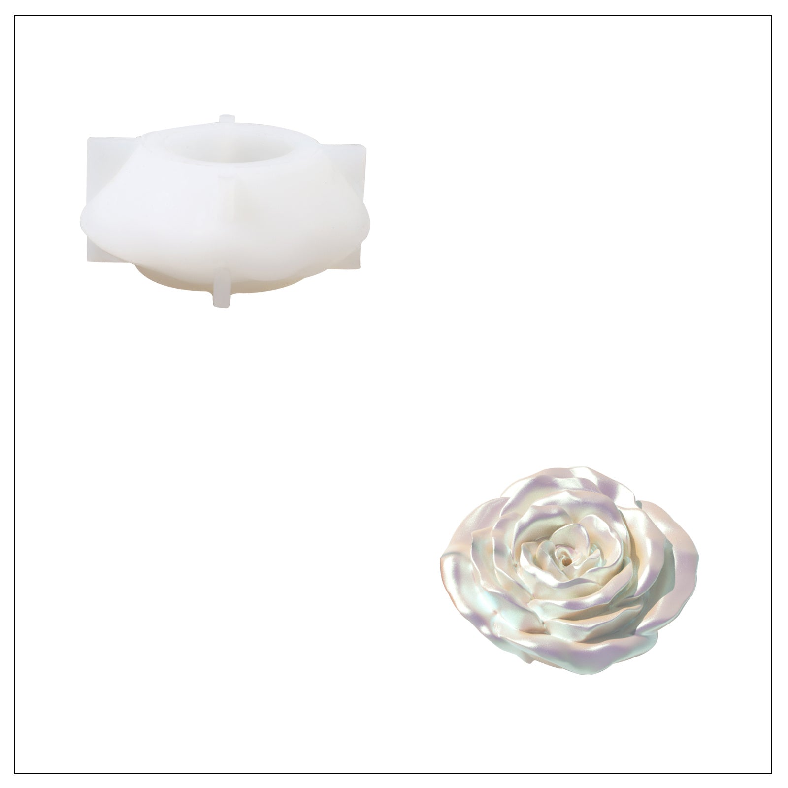 Get the rose incense holder silicone mold- Boowan Nicole