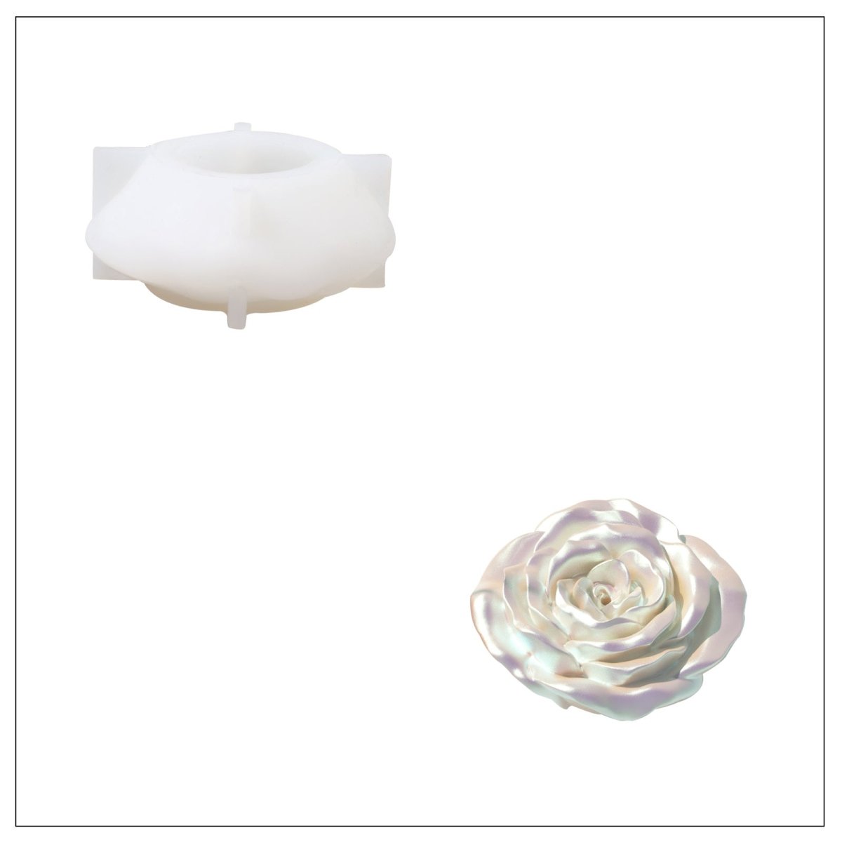Get the rose incense holder silicone mold- Boowan Nicole