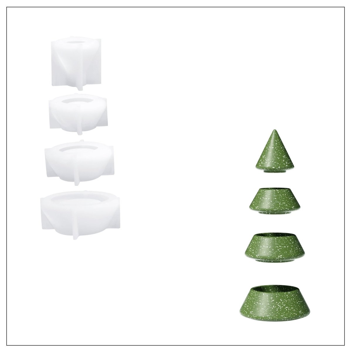 Buy Stacking Christmas Tree candle jar mold - Boowan Nicole