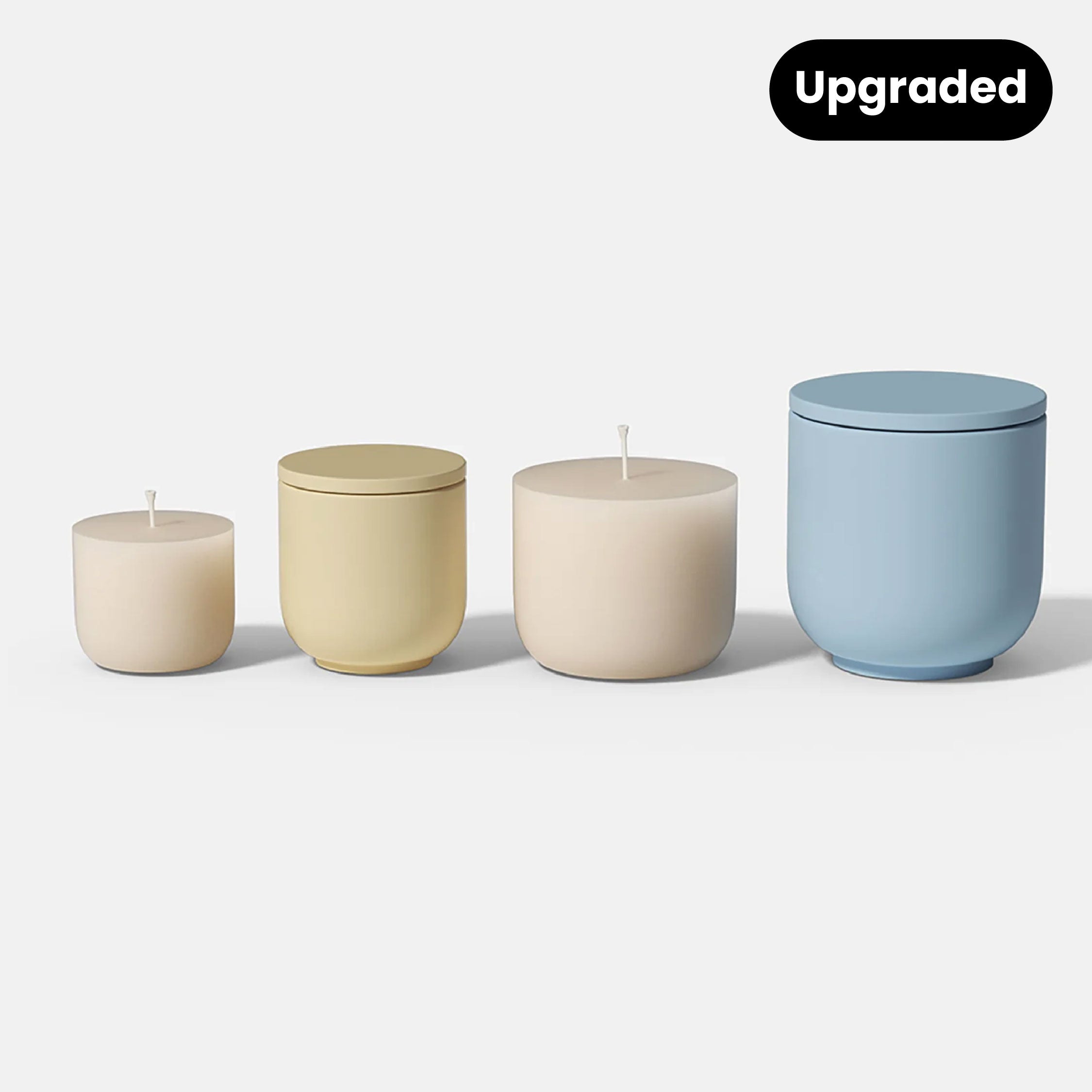 シンプルスタイルキャンドルジャー＆フラットリッドシリコンモールド（リフィルモールド付き）