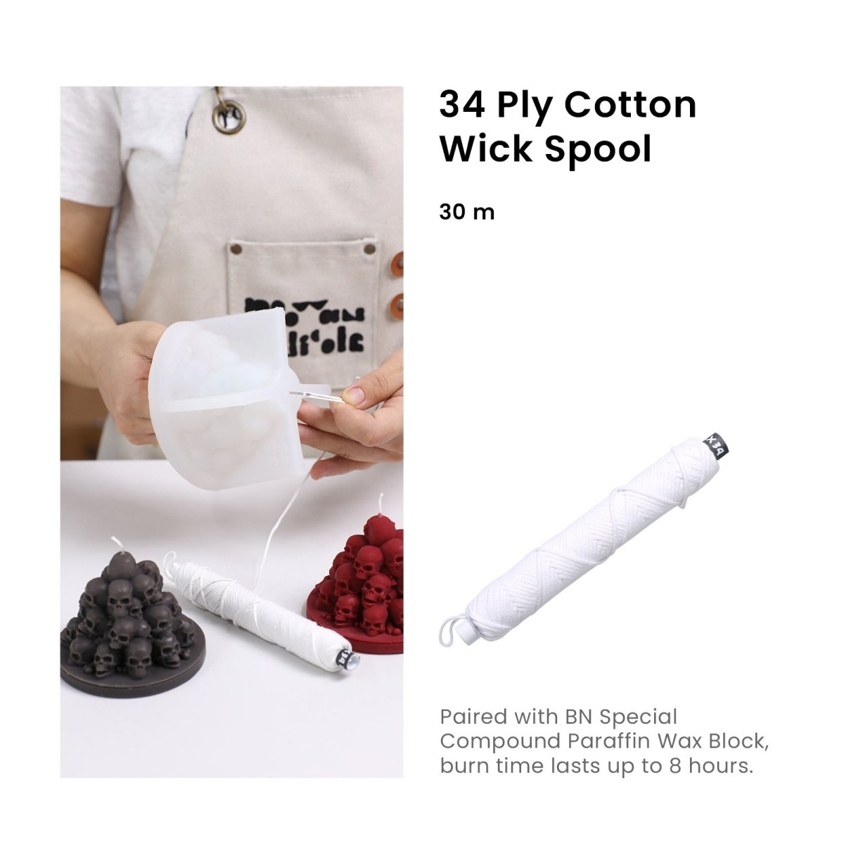 Buy 34 Ply Cotton Wick - Boowan Nicole
