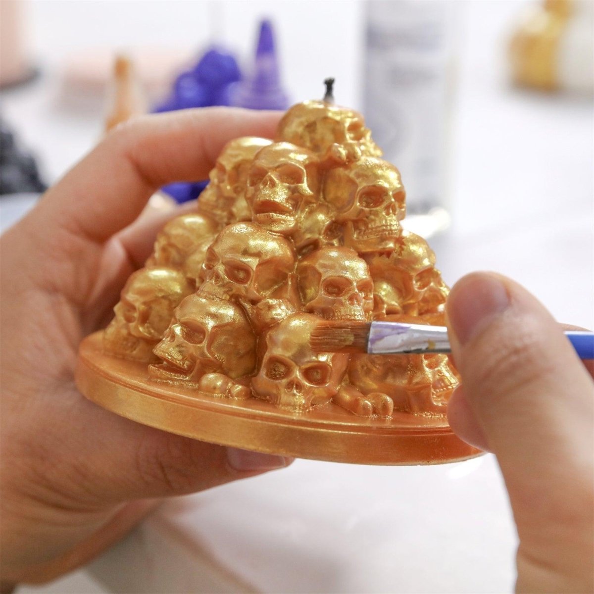 Hand-painted with gold glossy candle varnish, showcasing realistic and intricate details - Boowan Nicole