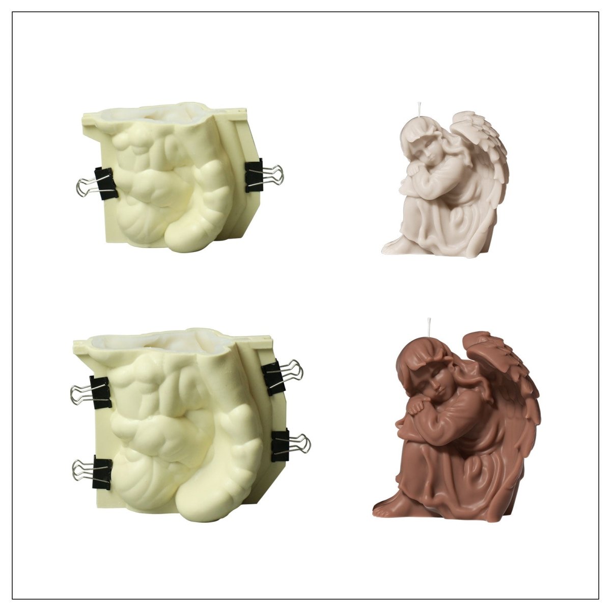 Sleeping Angel Candle Silicone Mold Collection3D Candle MoldLZ0927+LZ0928