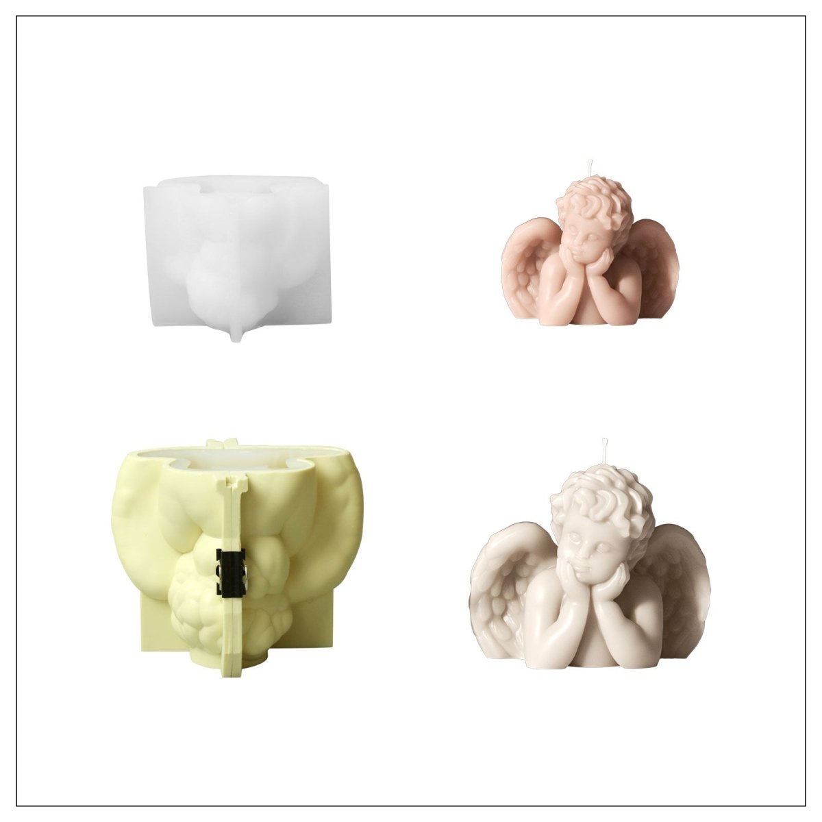 Sleepy Cherub Candle Silicone Mold Collection3D Candle MoldLZ0925+LZ0926