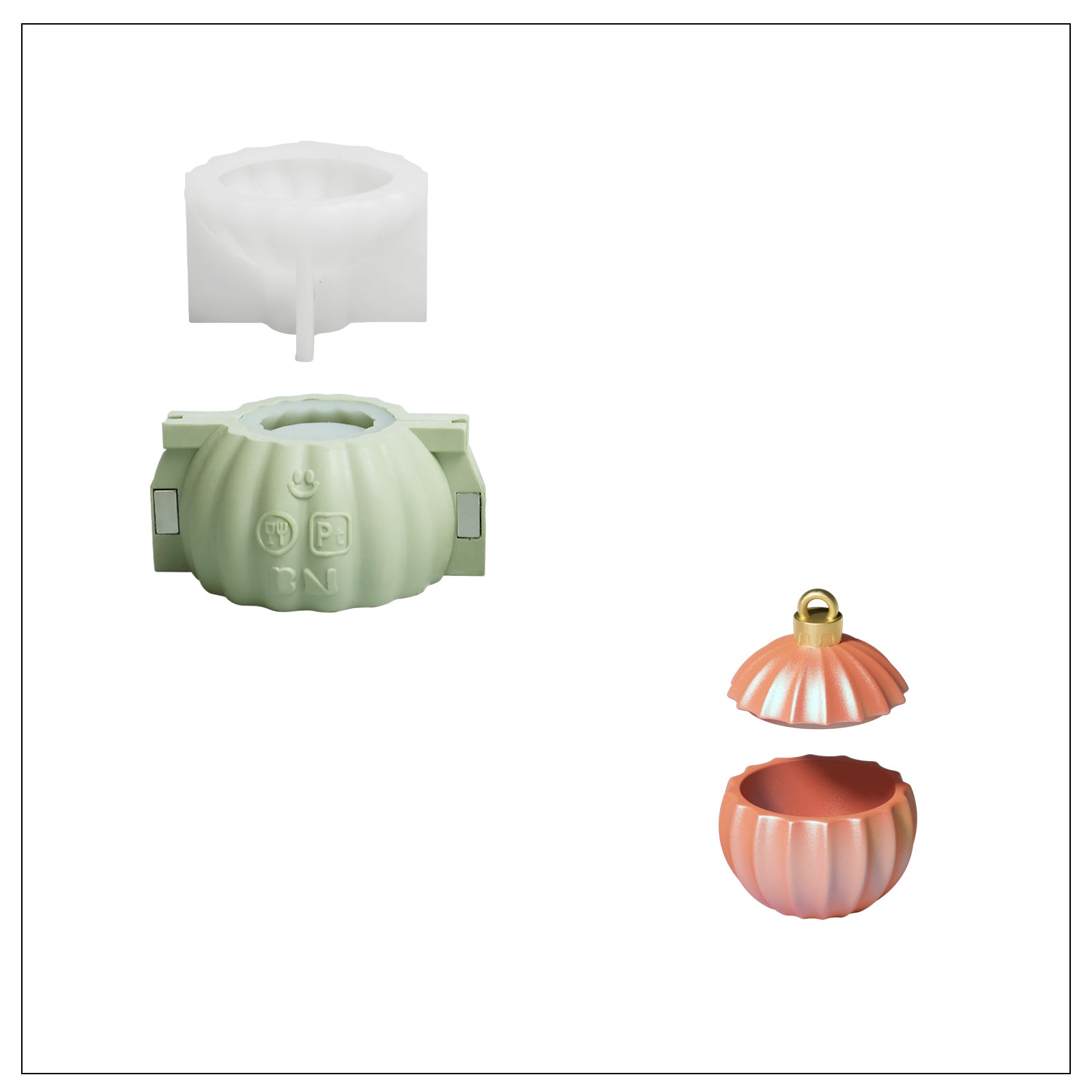 4oz Christmas Twinkle Bauble Candle Jar & Refill Silicone Mold Collection