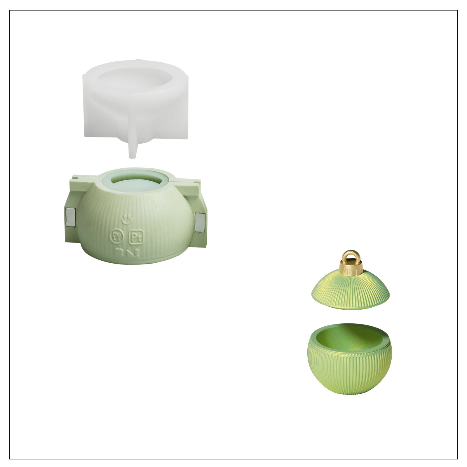 4oz Christmas Twinkle Bauble Candle Jar & Refill Silicone Mold Collection