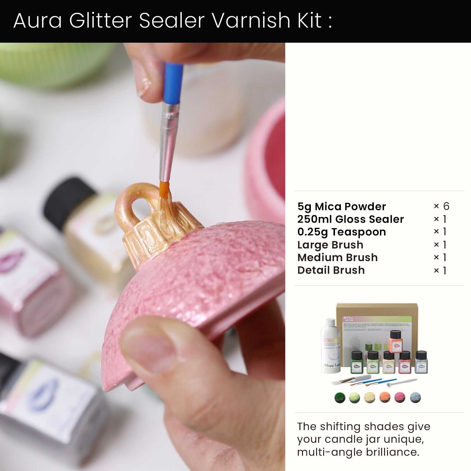 4oz Christmas Twinkle Bauble Candle Jar & Refill Silicone Mold Collection