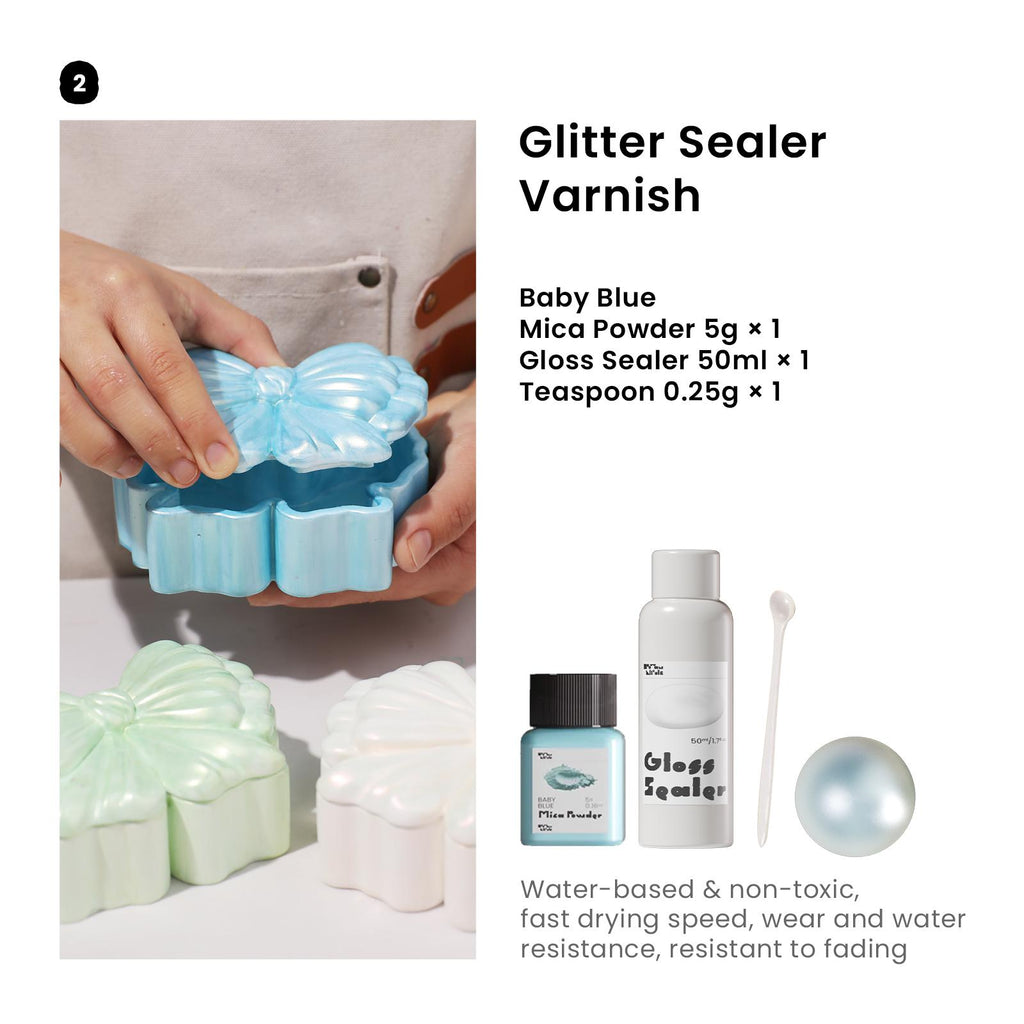 Get the Baby Blue Glitter Sealer Varnish  Set- Boowan Nicole