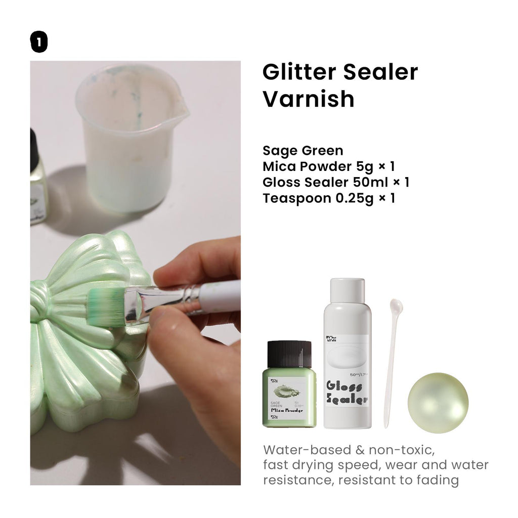 Get the Sage Green Glitter Sealer Varnish - Boowan Nicole