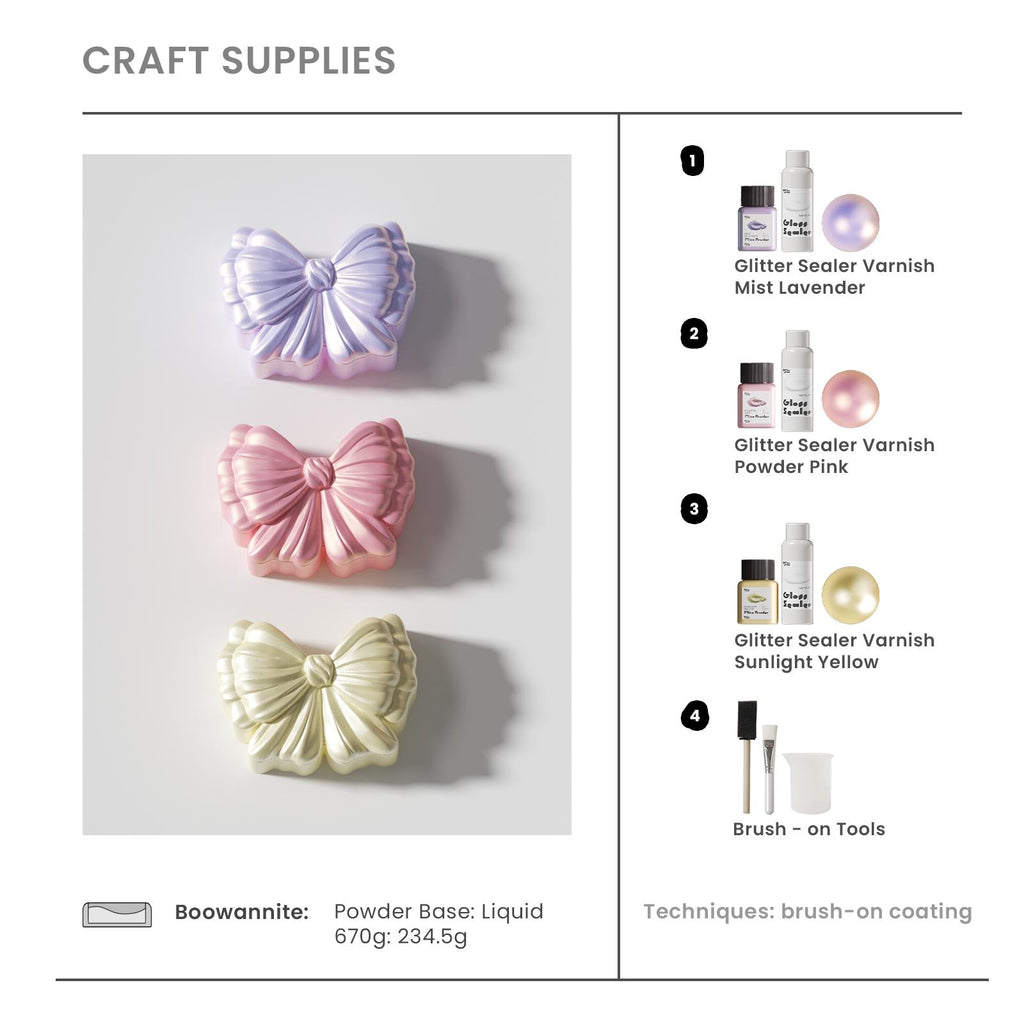 Craft Supplies -Sunlight Yellow & Mist Lavender & Pink & Brush on Tools - Boowan Nicole