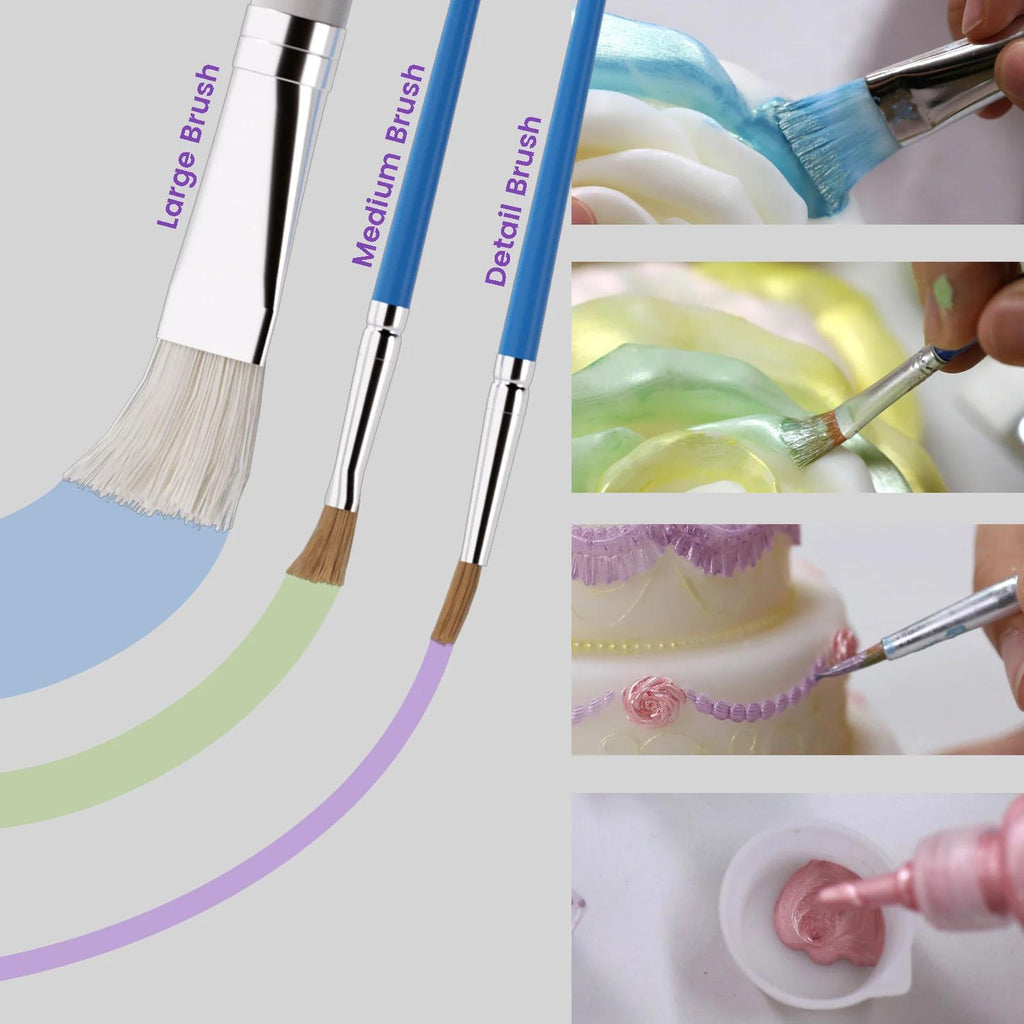 Three brushes in different sizes and thicknesses for various applications - Boowan Nicole