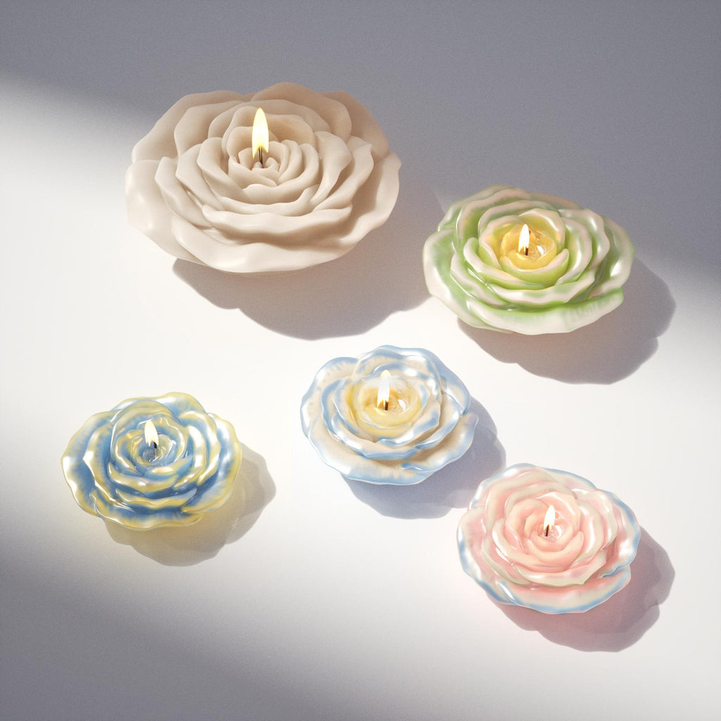 Rose candles with hand-painted gradient varnish, unique colorful decorative candles - Boowan Nicole