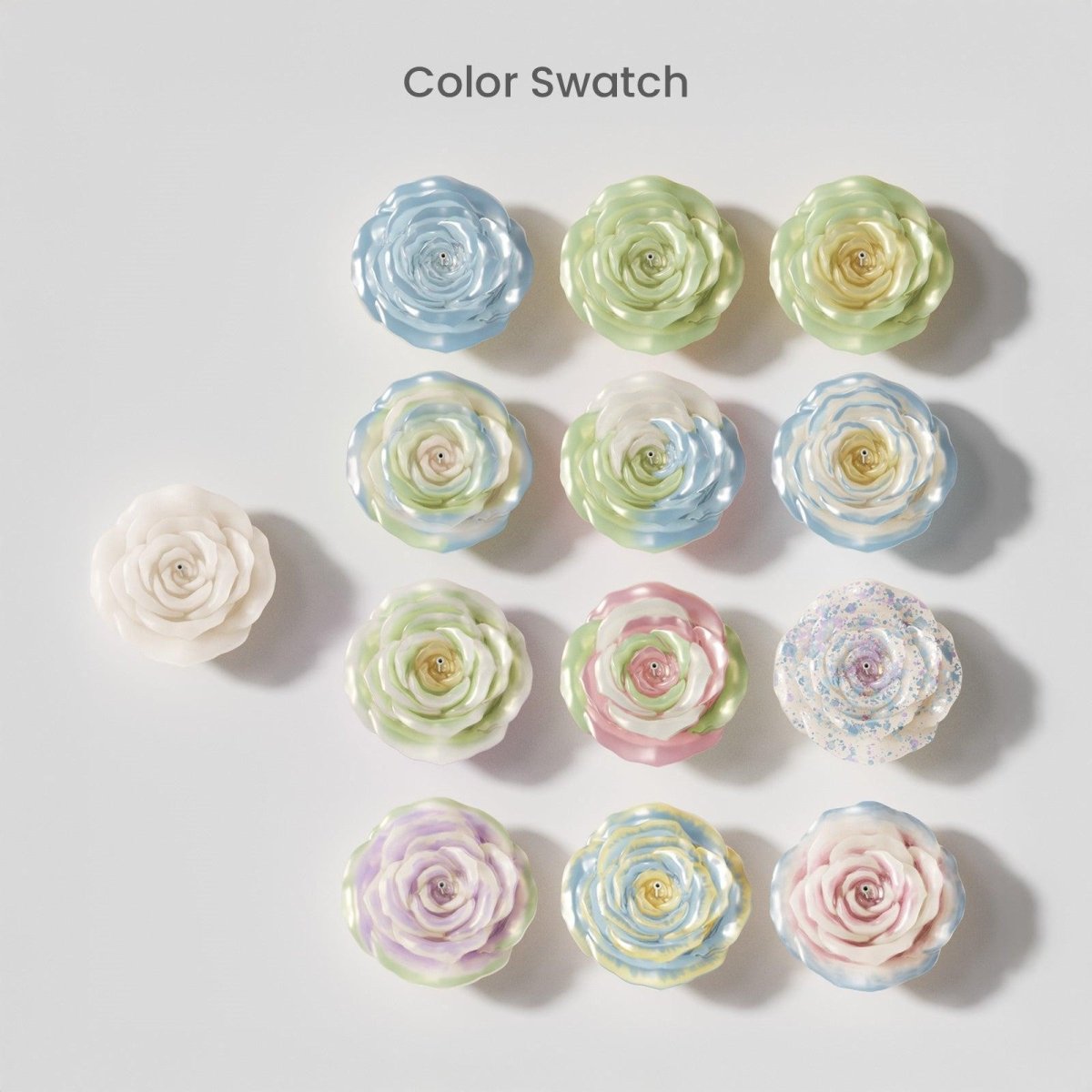 Rose candles with hand-painted gradient varnish, unique colorful decorative candles - Boowan Nicole