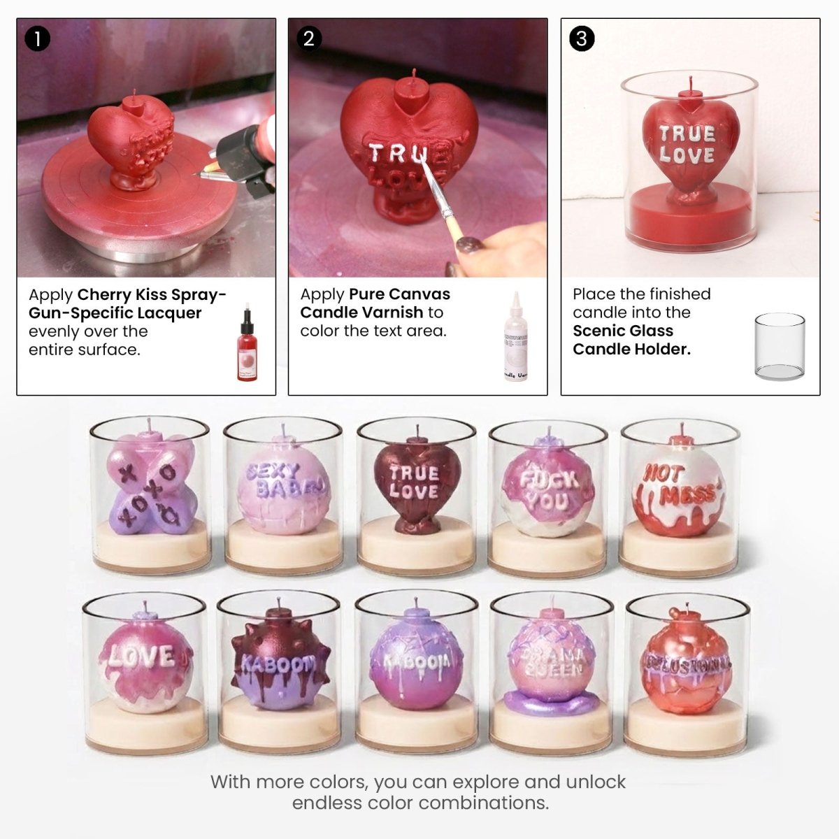 Small Boomy Love Candle Silicone Mold Collection3D Candle MoldLZ1032