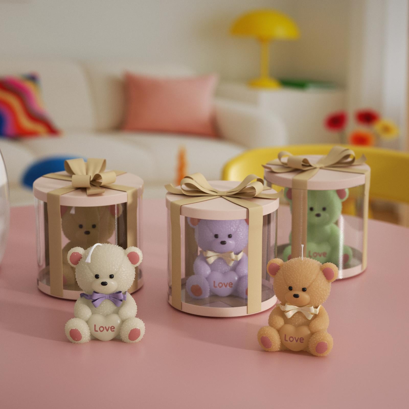 スナグルハートベア キャンドル シリコンモールド