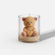 Fuzzy Love Heart Teddy Bear Scented Candle in Glass Jar - Boowan Nicole