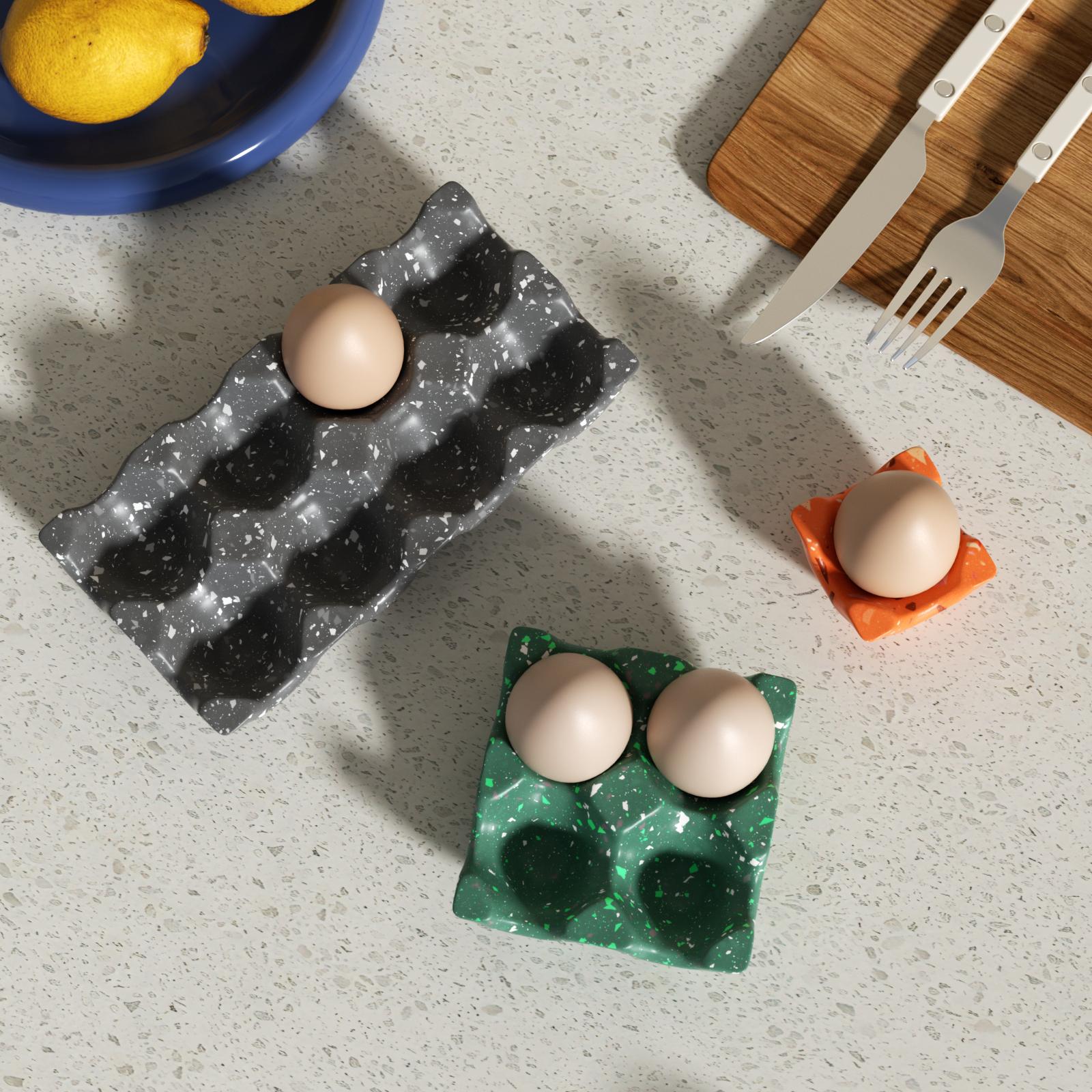 Handmade Terrazzo Egg Tray – Keep Your Kitchen Eggs Organized and Countertops Neat & Stylish – Boowan Nicole