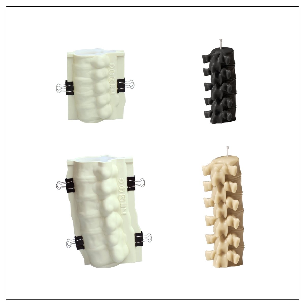 Buy small & large spooky spine candle silicone mold - Boowan Nicole