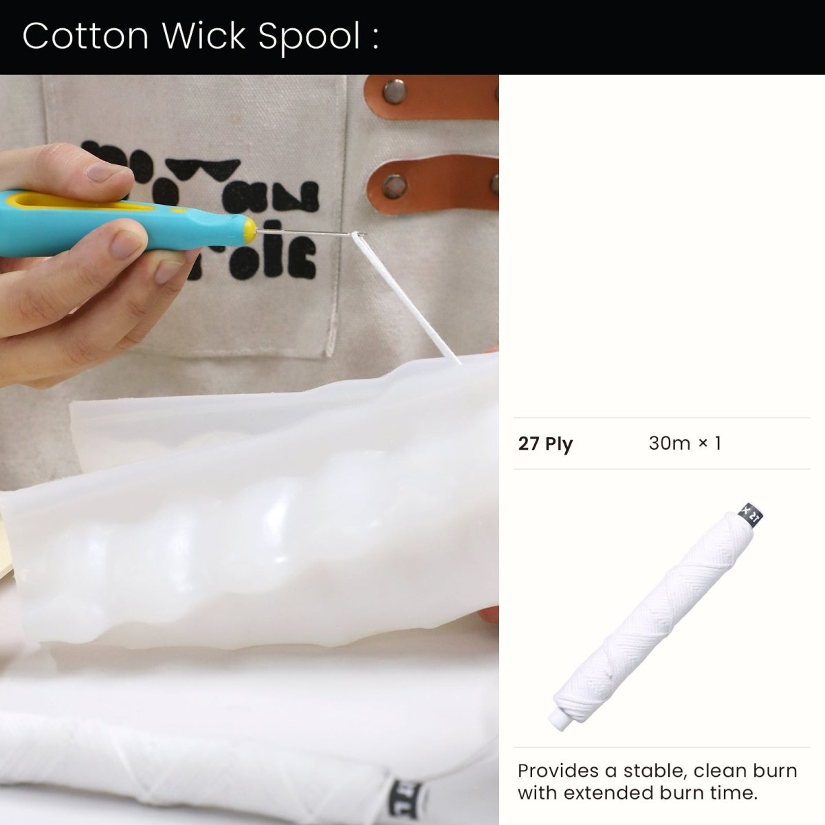 Buy 27 ply cotton wick for large - Boowan Nicole