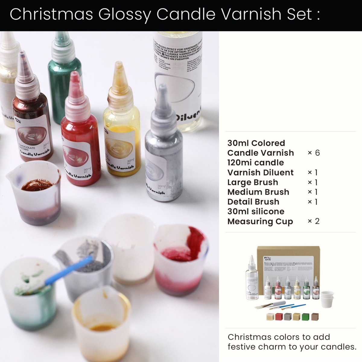 Christmas Glossy Candle Varnish SetST-33