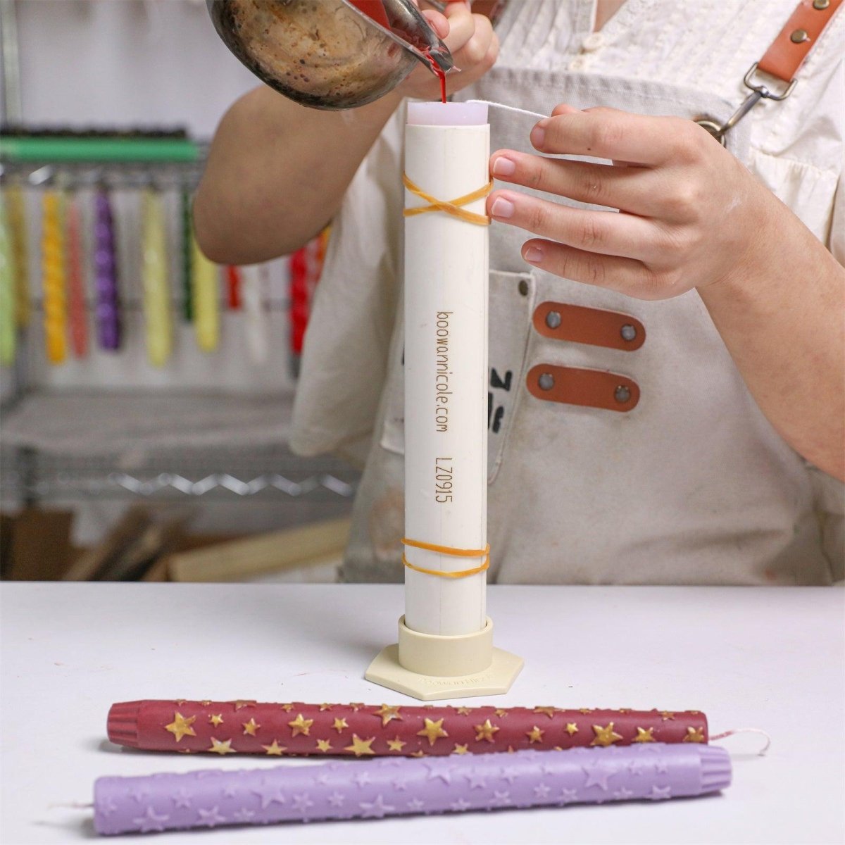 Star of Wishes Taper Candle Silicone Mold3D Candle MoldLZ0915+A0358