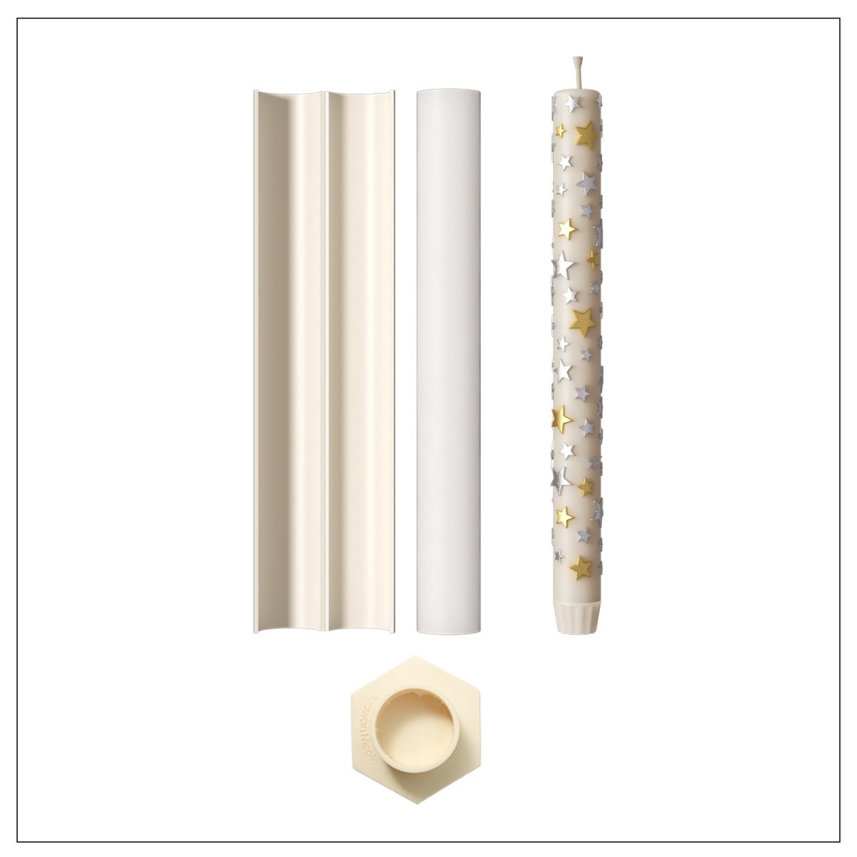 Star of Wishes Taper Candle Silicone Mold3D Candle MoldLZ0915+A0358