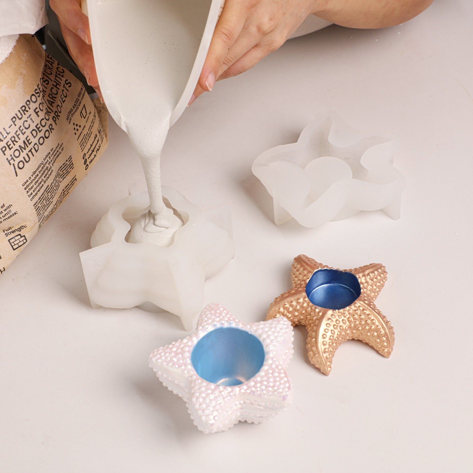 Starfish Tide Candle Jar Silicone Mold Collection