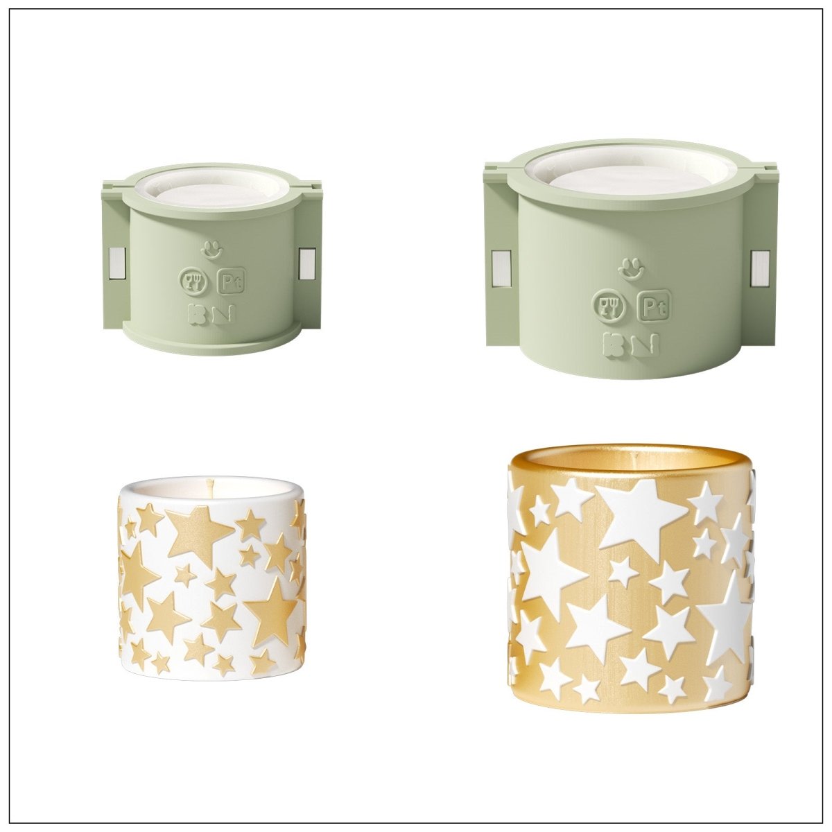 Purchase 5oz & 10oz Star Candle Jar Silicone Mold