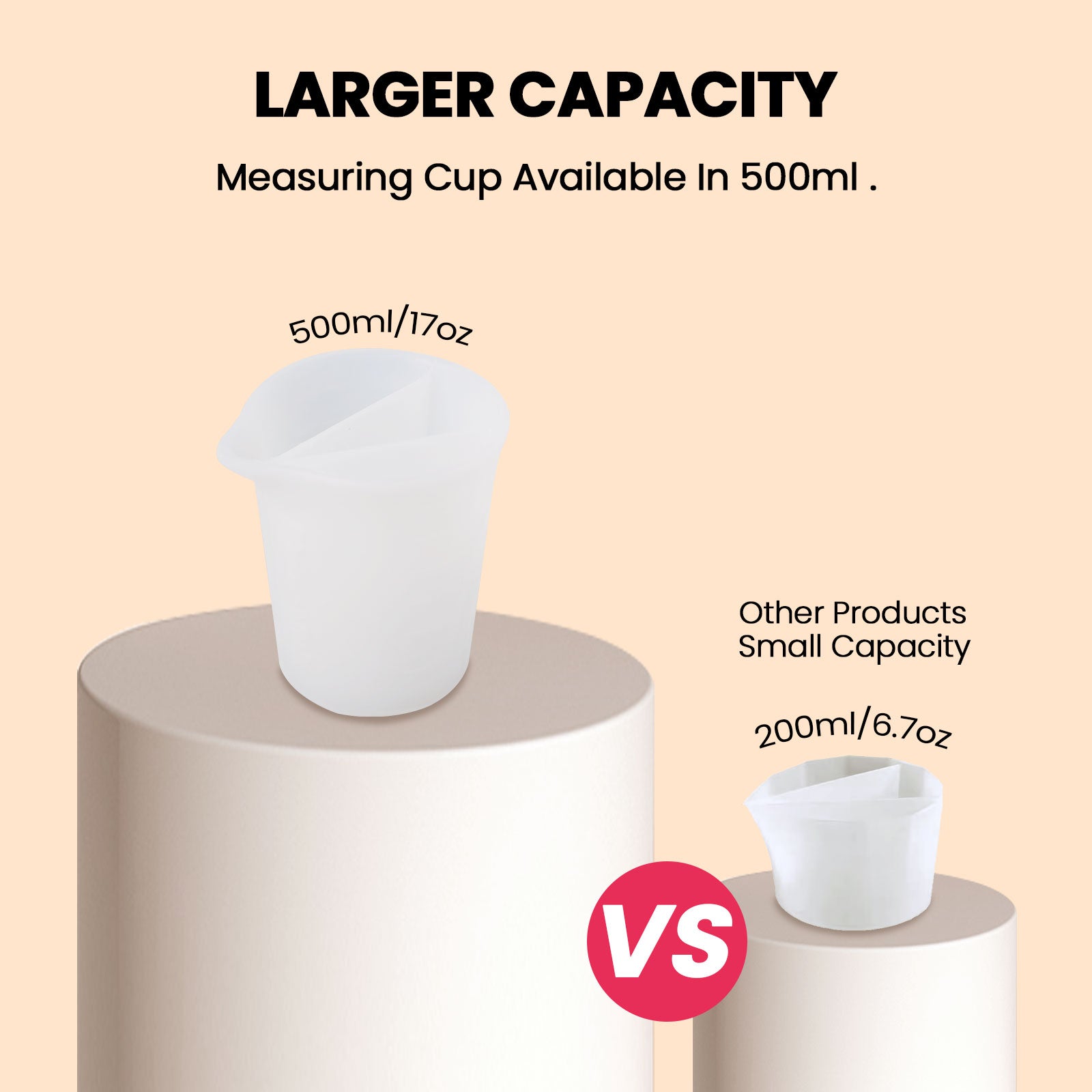 Трёхканальная силиконовая антипригарная разделённая мерная чашка