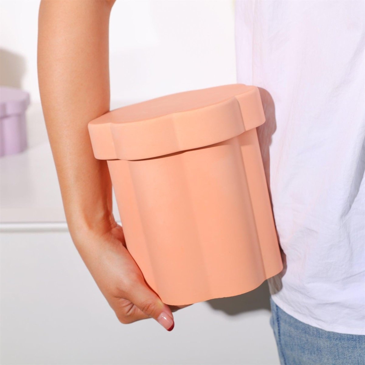 Floral Column Storage Jar Silicone MoldOffice Accessories MoldSH1085-1+SH1085-2