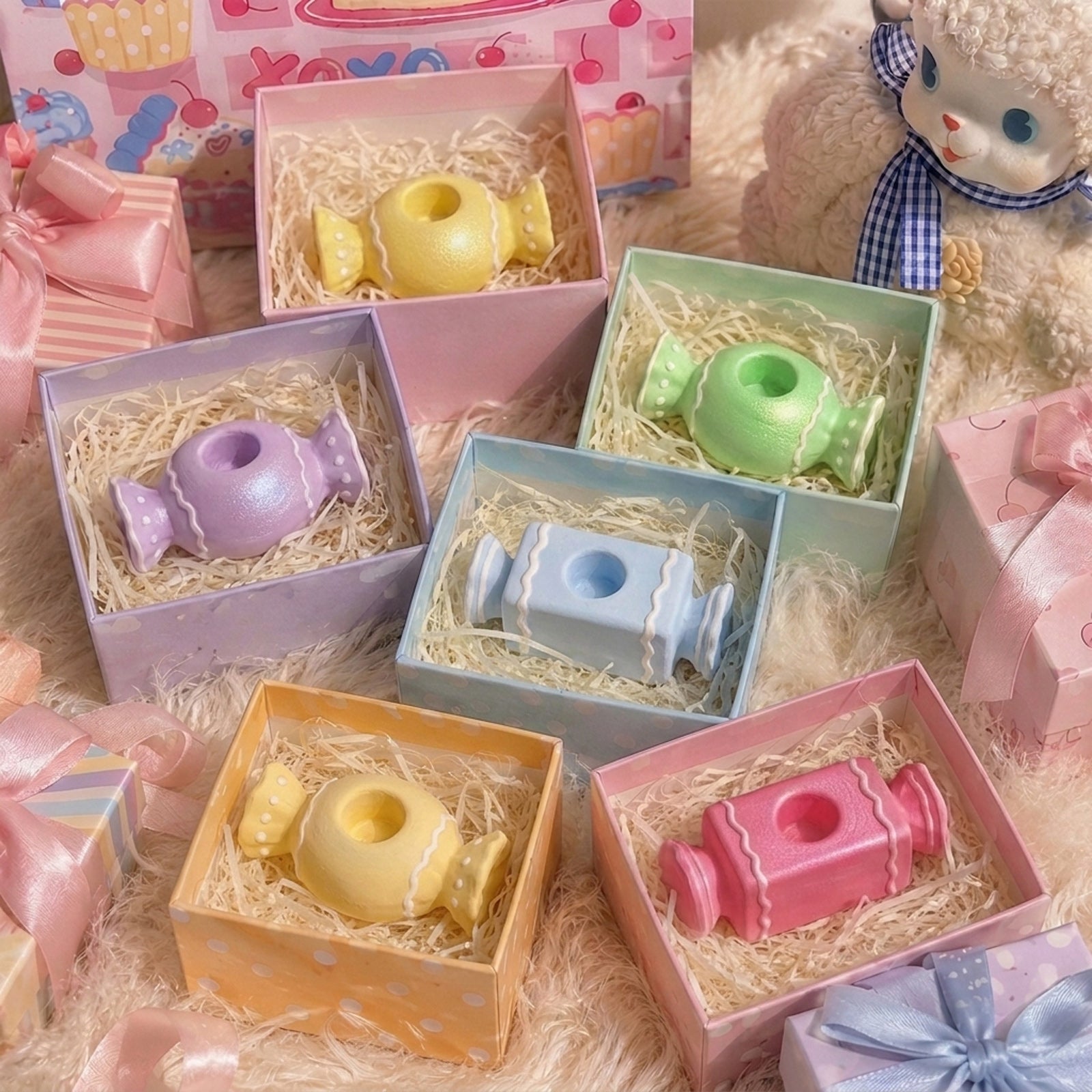 Sugar Candy Candle Holder Silicone  Mold Collection