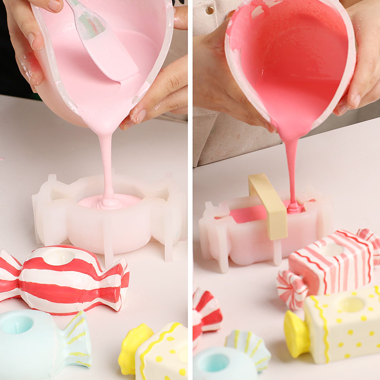 Sugar Candy Candle Holder Silicone  Mold Collection
