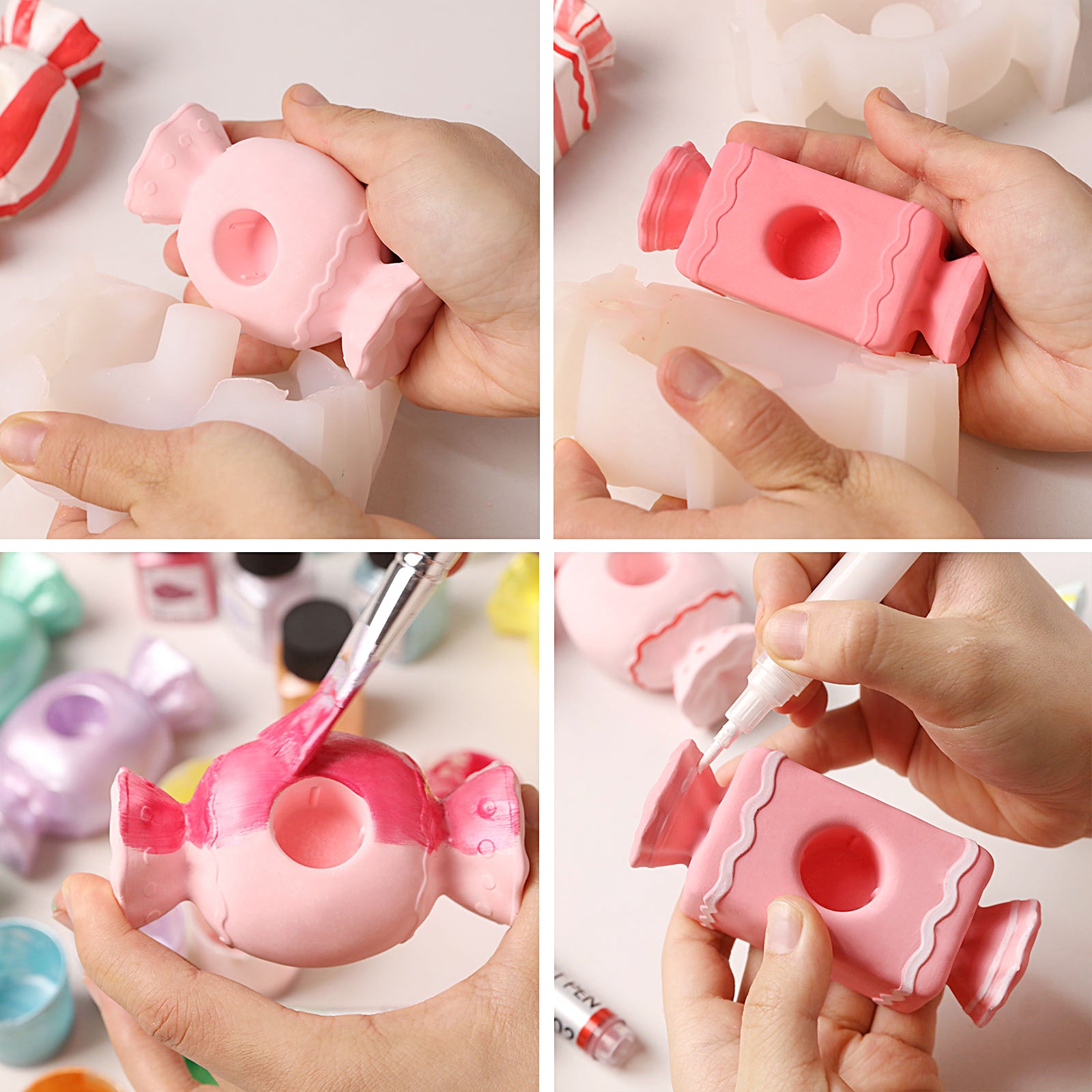 Sugar Candy Candle Holder Silicone  Mold Collection