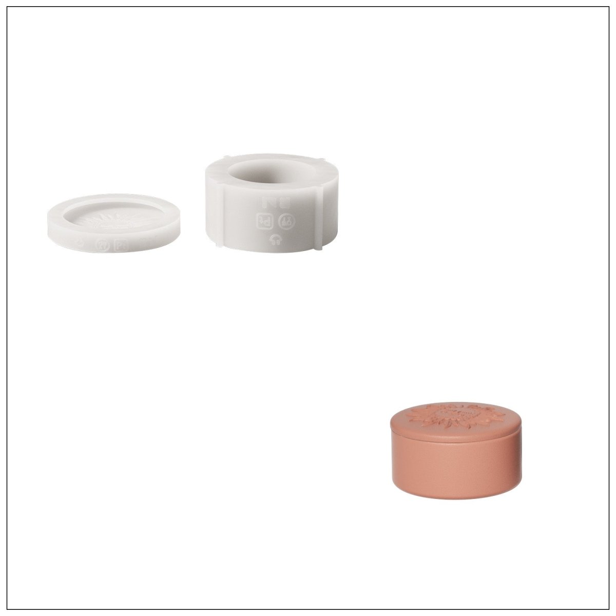 Sun Totem Candle Jar Silicone Mold - ShortCandle Jar MoldSH1201-1-2