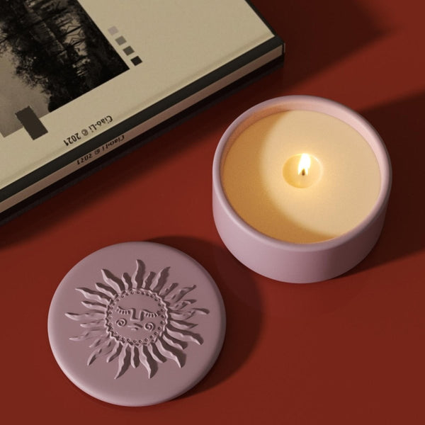 Sun Totem Candle Jar Silicone Mold - ShortCandle Jar MoldSH1201-1-2