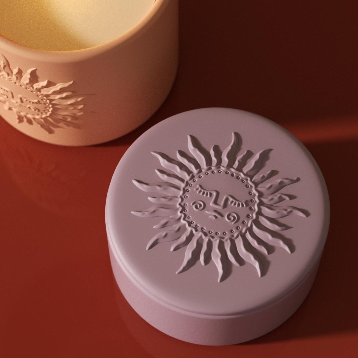 Sun Totem Candle Jar Silicone Mold - ShortCandle Jar MoldSH1201-1-2