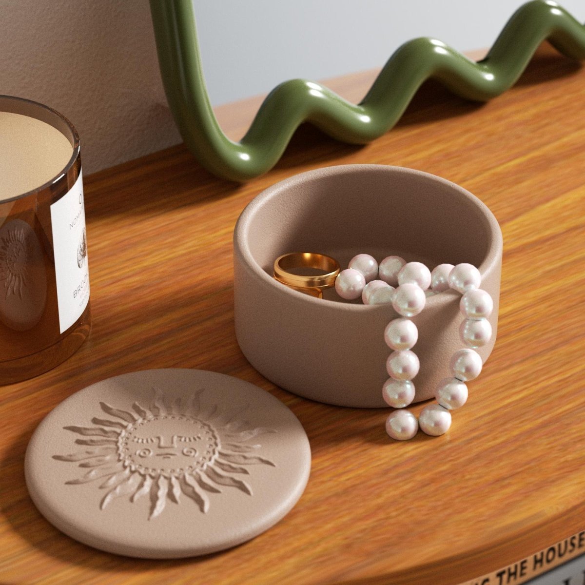 Sun Totem Candle Jar Silicone Mold - ShortCandle Jar MoldSH1201-1-2