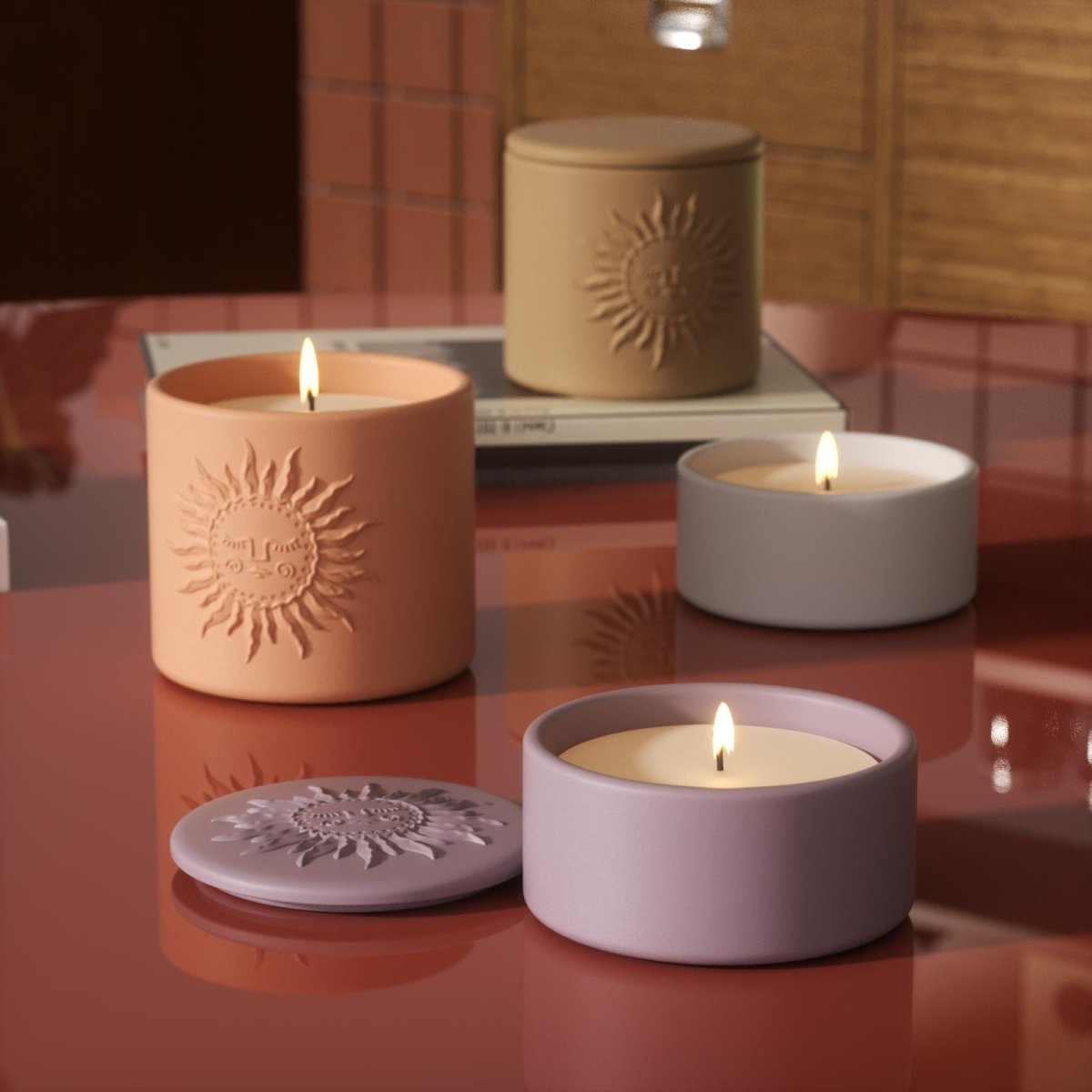 Sun Totem Candle Jar Silicone Mold - TallCandle Jar MoldSH1202-1-2