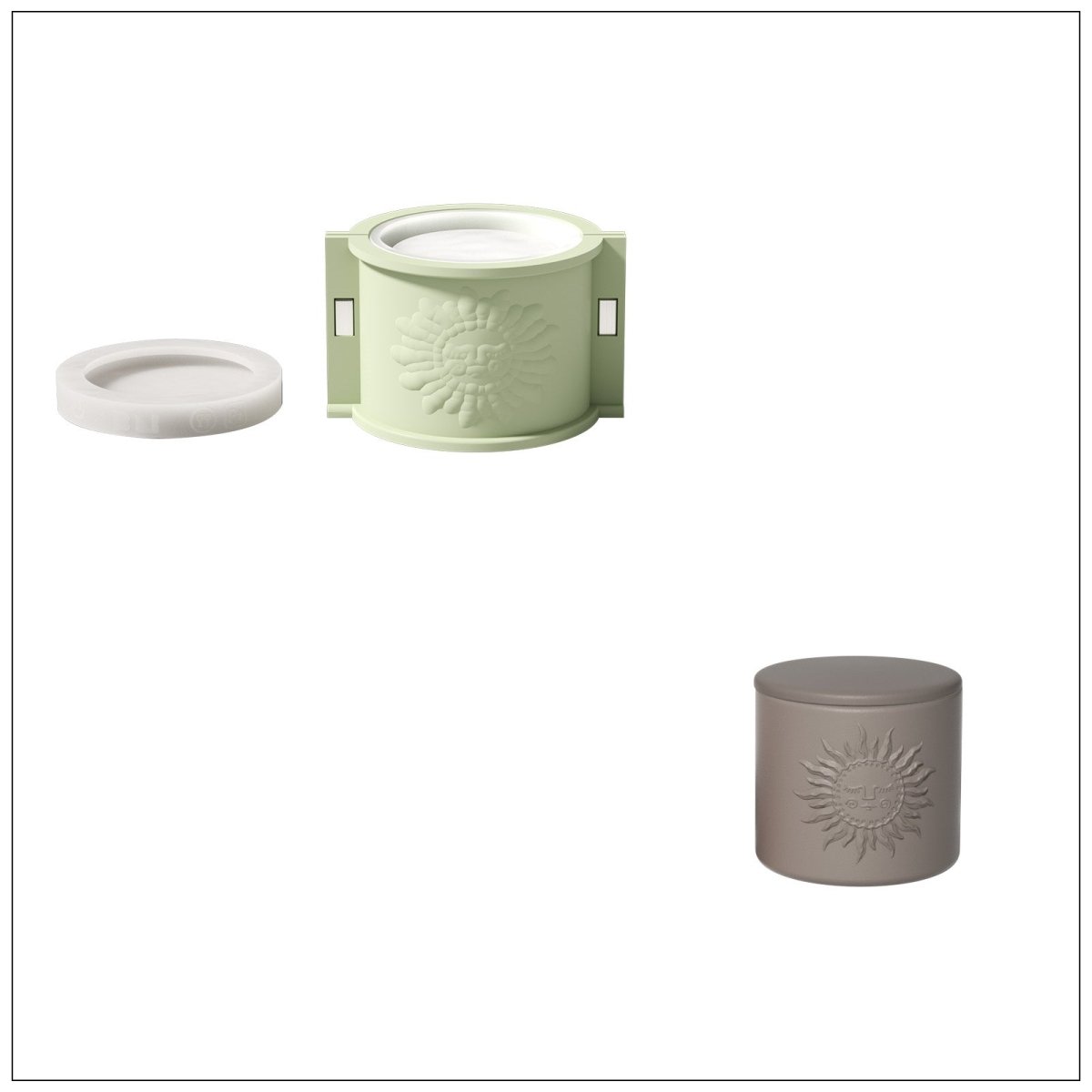 Sun Totem Candle Jar Silicone Mold - TallCandle Jar MoldSH1202-1-2