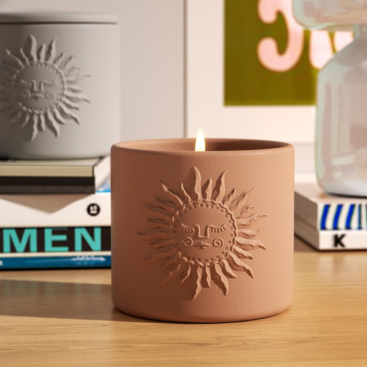Sun Totem Candle Jar Silicone Mold - TallCandle Jar MoldSH1202-1-2