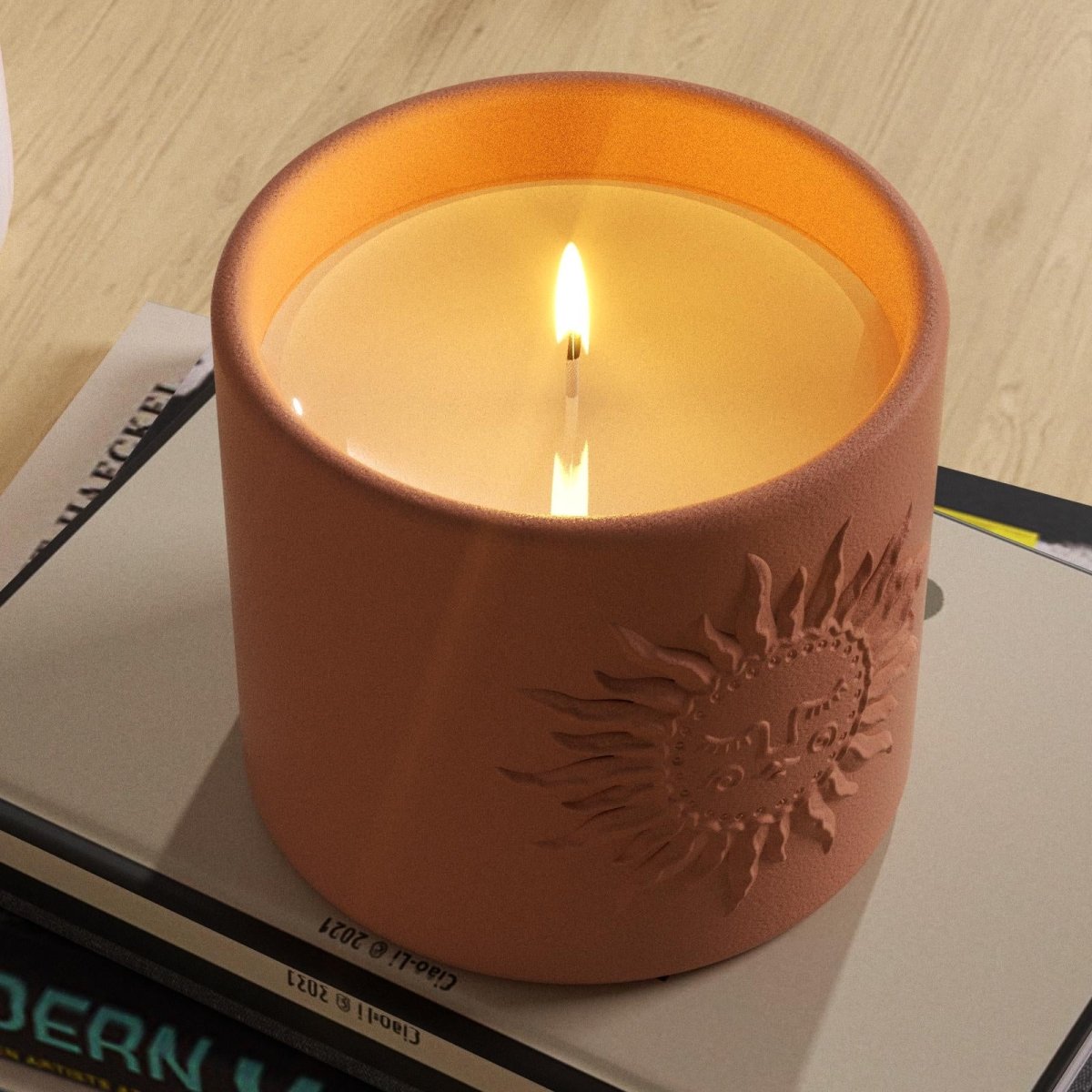 Sun Totem Candle Jar Silicone Mold - TallCandle Jar MoldSH1202-1-2