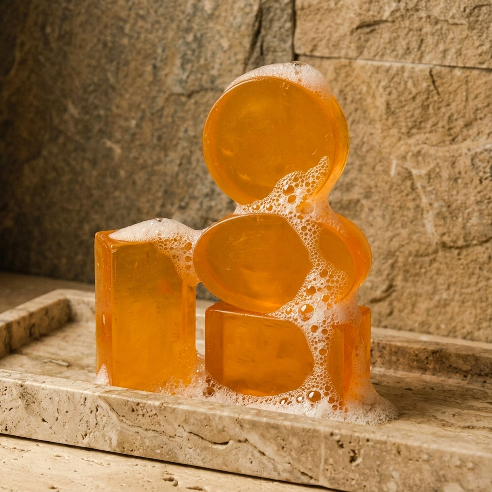 Assorted Osmanthus Soap Bars in Woven Basket - Boowan Nicole