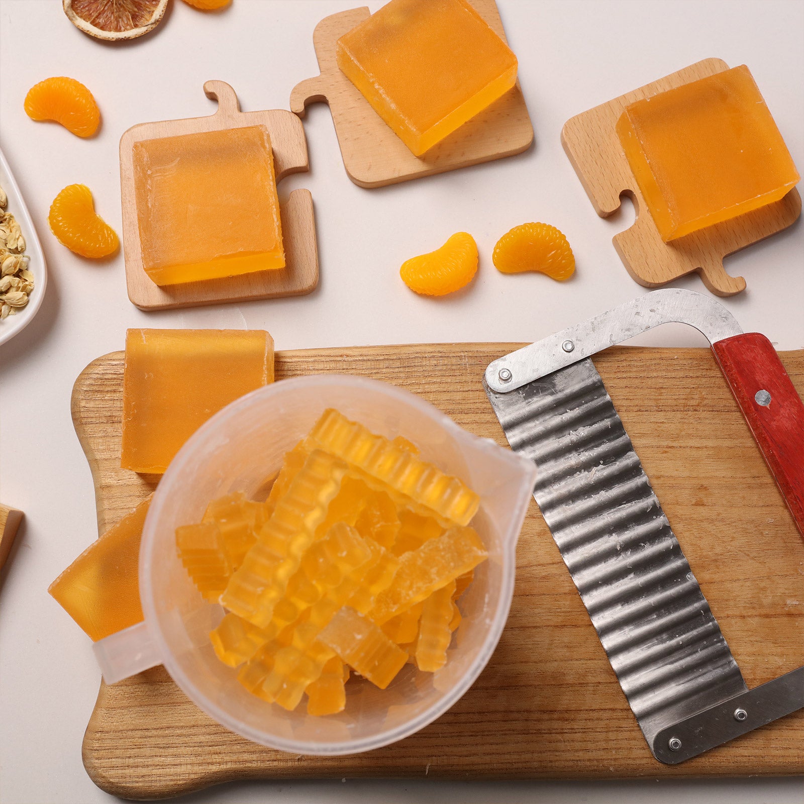 Orange Soap Base Cubes and Bars with Citrus Garnishes - Boowan Nicole