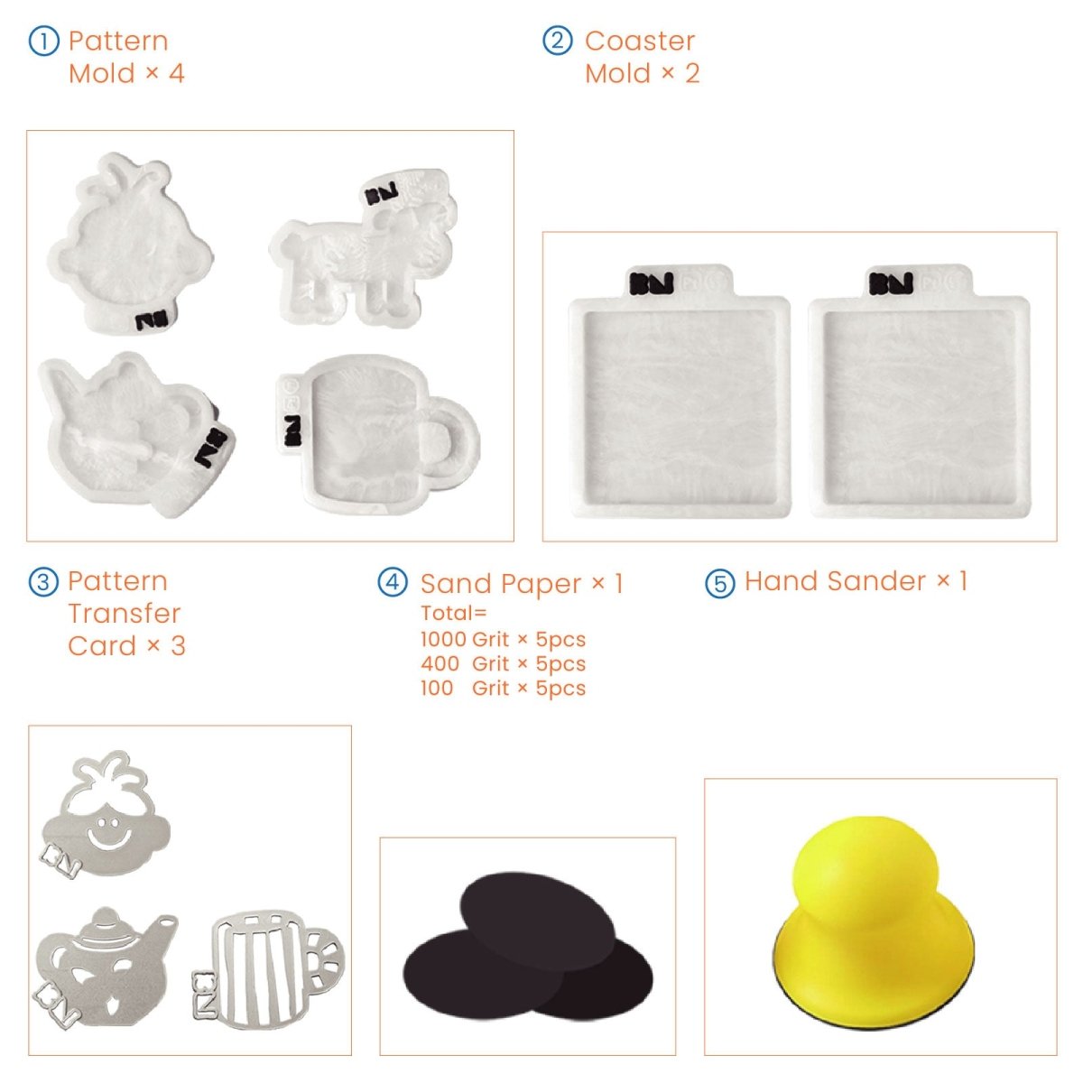 Tea Time Tales Coaster Silicone Mold CollectionCoaster MoldSH1299×2＋SH1304＋SH1303＋SH1307＋SH1301＋SH1303-2＋SH1307-2＋SH1301-2+A0166A0168*5A0169*5