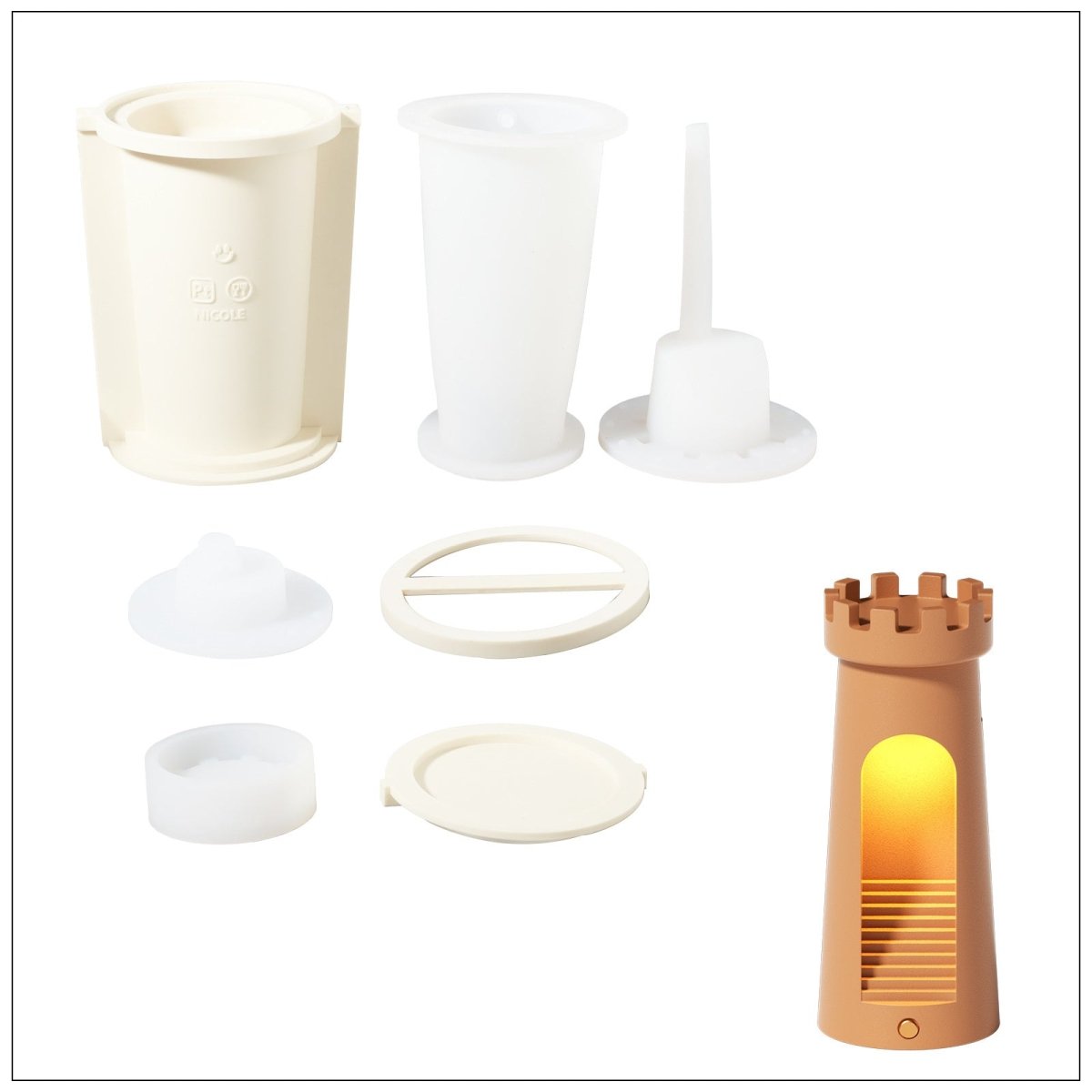 Nautical Lighthouse Dimmable Rechargeable Table Lamp Silicone Mold and AccessoriesLamp MoldSH1086-1-2-3-4-5-6